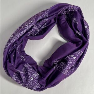 Wide Purple Bandana Pattern Headband - #2055